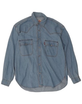 Casucci Mens Denim Shirt Medium Blue Cotton DJ04