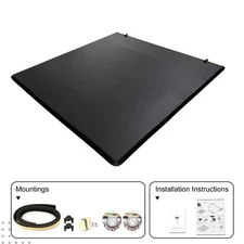 4.5ft Soft Tonneau Cover Tri-Fold For 2022 2023 Ford Maverick Truck Bed