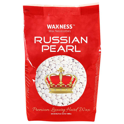 Waxness Russian Pearl Hard Wax Beads 2.2 Lb (1 Kg)   Rosin-Free Stripless Hard W