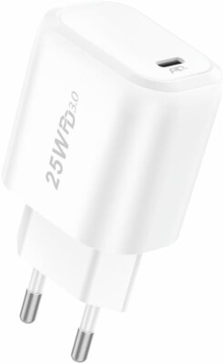 TypC USB C Stecker Netzteil Ladegerät PD Schnell 25W 3.0 EU Charger Adapter Weiß