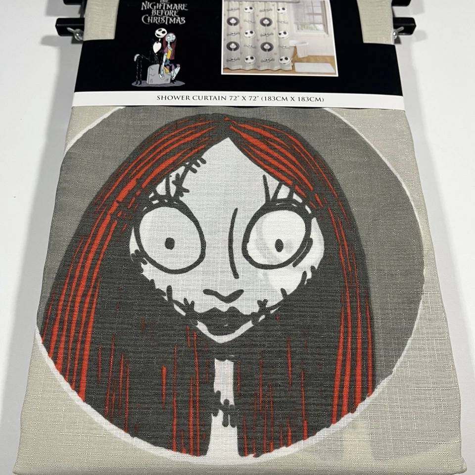 Disney Pesadilla antes de Navidad cortina de ducha 72”x72” Halloween Jack Sal Foto 3 de 4