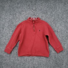 Polo Ralph Lauren Sweater Kids 4 Red 1/4 Zip Pullover Mock Neck Long Sleeve Pony