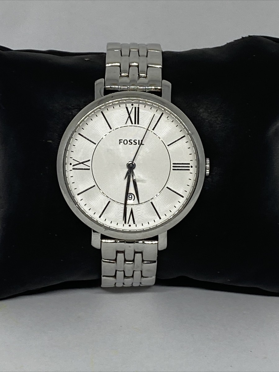 Fossil Jacqueline ES3433 Watch in Silver Fossil Jacqueline White Dial Silver Steel Strap Watch for Women main image 4