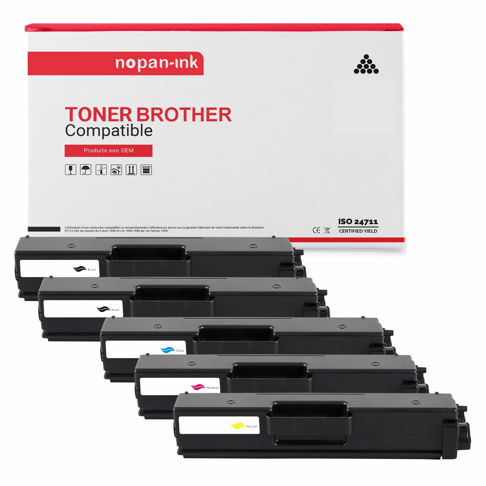 Toner TN421 compatible Brother x5 NOPAN-INK lot multipack cartouche imprimante laser couleur