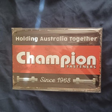 8"X12" Metal Sign Man Cave Wall Art Garage Gas Station Oil Champion Fasteners