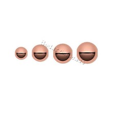 10 Smooth Shiny Pure Solid Copper Round Spacer Ball Beads with Hole Small - Big