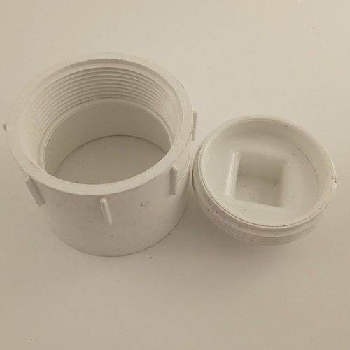 3" PVC Sewer Cleanout Adapter with Plug Pipe Fitting, PVC DWV Flush DWV Cleanout - Picture 3 of 4