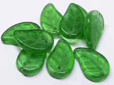 14 (mm) CZECH GLASS LEAF DROP BEADS FOR JEWELLERY MAKING - 15(PCS)