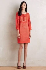 NIP Anthropologie Coral Crochet Dress by Korovilas Sz L $498
