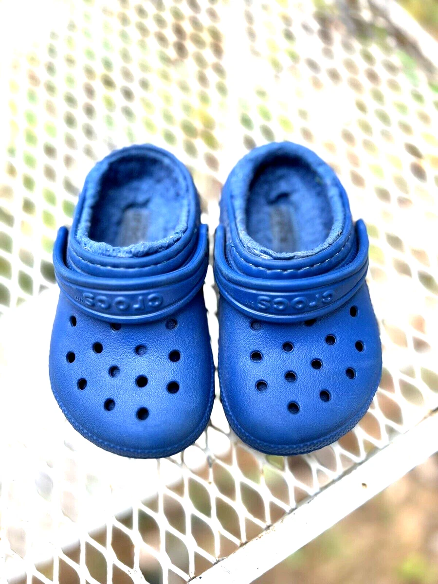 Crocs slip on shoes Size 7 toddler Mammoth unisex comfort Cayman child BLUE boys
