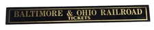 Baltimore & Ohio Railroad Tickets Antique Jalousie Glass Sign