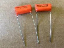 2 NOS Vintage Sprague Orange Drop .05 uf 600v Tube Amp Tone Capacitors (Qty Av)