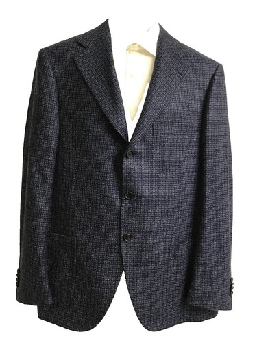 Sartoria Attolini Napoli Navy Blue Pinstriped Three Button Suit
