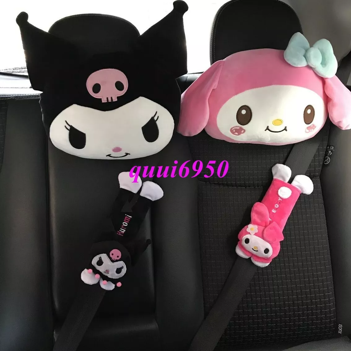 Cartoon Car Headrest Neck Rest Cushion Shoulder Strap Cute Bear