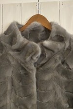 Real Mink Fur Lightweight Blue Coat