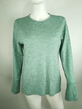 Smartwool Women Thermal Merino Long Sleeve Rib Crew Top Green Medium 02566-N67