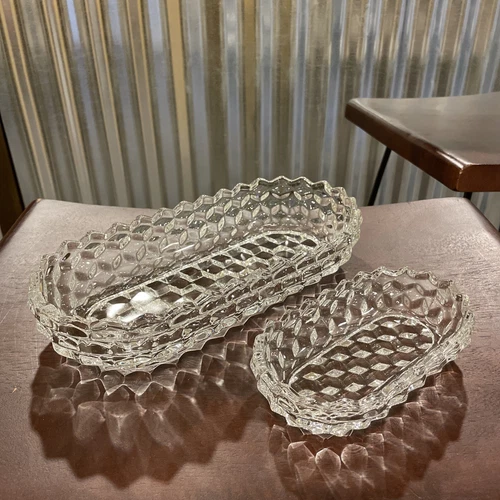 Vintage Pair of Fostoria American Oval Serving Dishes
