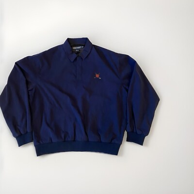 Polo Ralph Lauren XL Men Golf Pullover Jacket Blue Lined Snap