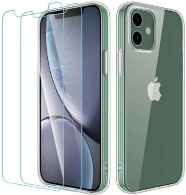 Coque IPhone 13 / 12 / 11 Pro Max / XR + 2 Protections écran - Silicone Transparent Magnétique - Neuf