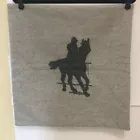 Surya Black Equestrian Horse Riding Gray Wool Pillow cover 18” X 18”