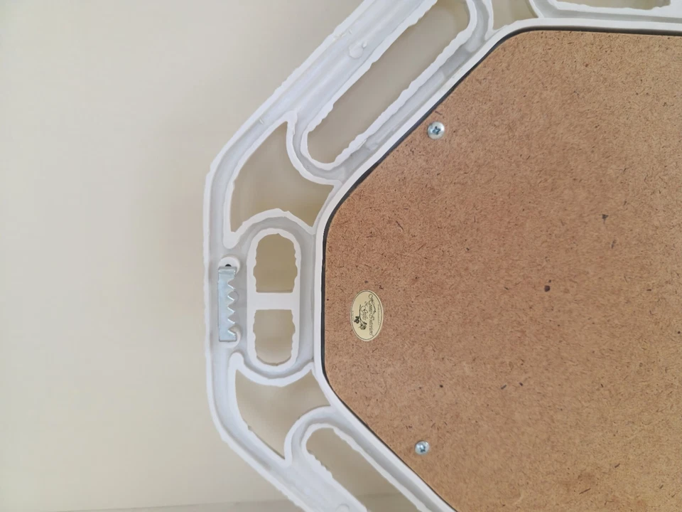 Espejo colgante de pared blanco boho vintage decoración de pared plástico duro 17 x 14 pulgadas Foto 4 de 4