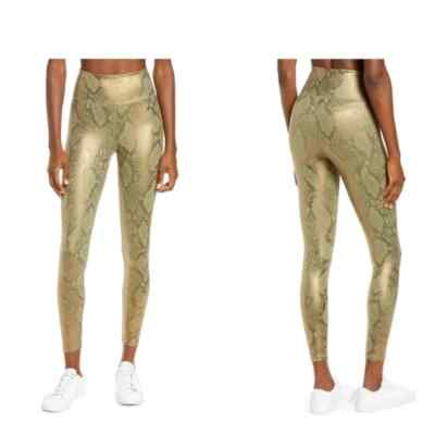 NWT IVL Green & Gold Snake Print Active Leggings Size 4