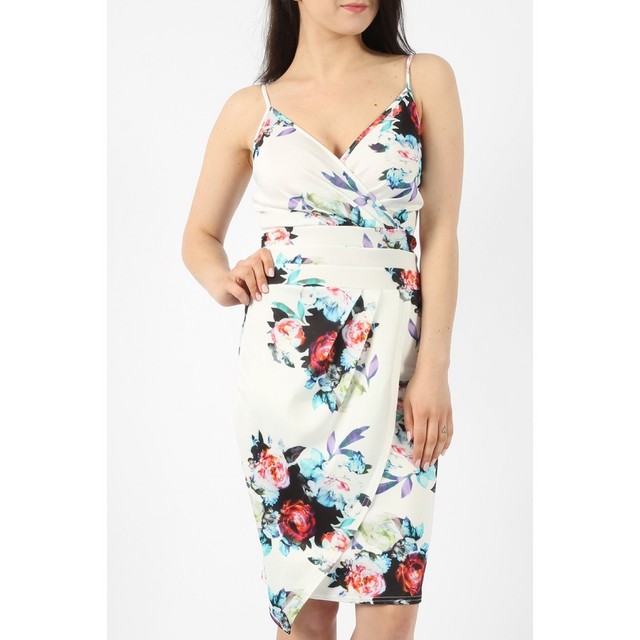 white wrap bodycon dress