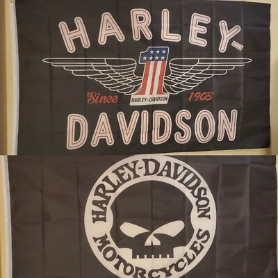 HARLEY DAVIDSON NUMBER 1 SINCE 1903 3 x 5 Flags #109 & 108 (two flag) COMBO