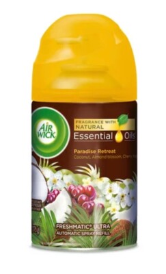Air Wick Essential Oils Spray Refill, Paradise Retreat, Freshmatic Ultra, 5.89Oz