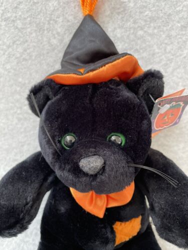 Vintage 1998 Fiesta Cuddle Black Cat Halloween Plush Stuffed Animal 14" Soft Toy - Picture 2 of 7
