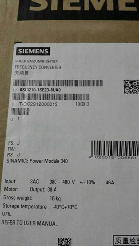 6SL3 210-1SE23-8UA0 New SIEMENS 6SL3210-1SE23-8UA0 S120 C0nverter P0wer M0dule-
