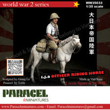PARACEL MINIATURES WWII SERIES SET WW35033 IJA OFFICER RIDING HORSE