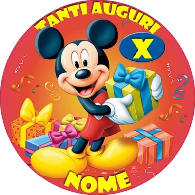 DISNEY MICKEY MICKY Waffel Tortendeko Hostie oder Zucker personalisiert 