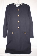 ADRIENNE VITTADINI Navy Blue Cardigan Style Wool Blend Dress Womens Size 10-B106