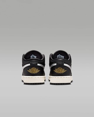 Nike GS Air Jordan 1 Low SE Black Sail Metallic Gold FZ3921