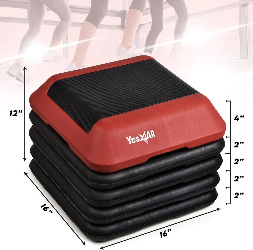 Plataforma aeróbica resistente de 16x16 paso alto - Soporta 300 libras para entrenamientos en casa Foto 4 de 4