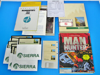 1989 SIERRA MAN HUNTER 2 SAN FRANSISCO BOX 3.5'' 5.25'' DOS IBM TANDY PC