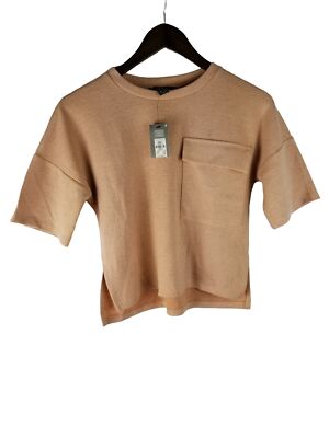 Primark Short Sleeve Top 2XS Women's Cream New with Defect