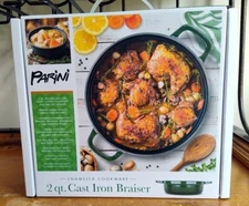 Parini 2 qt. Cast Iron Braiser Enameled Cookware Pot - New Sealed in Box!