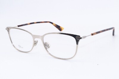 NEW CHRISTIAN DIOR DIORESSENCE13 3YG SILVER HAVANA AUTHENTIC EYEGLASSES 53-17