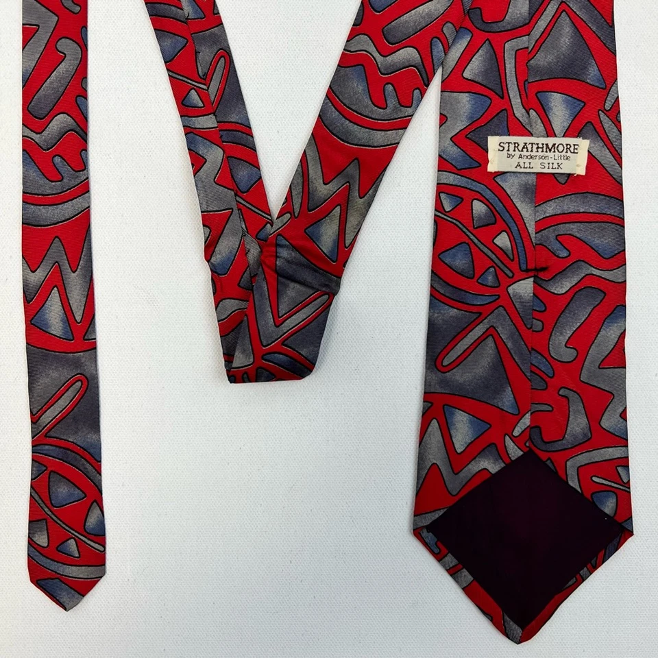 Corbata Strathmore By Anderson Little para hombre multicolor abstracta 100 % seda Foto 2 de 4
