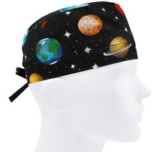 Mens scrub caps, surgical cap, scrub hats, surgery hat, space planet or cap