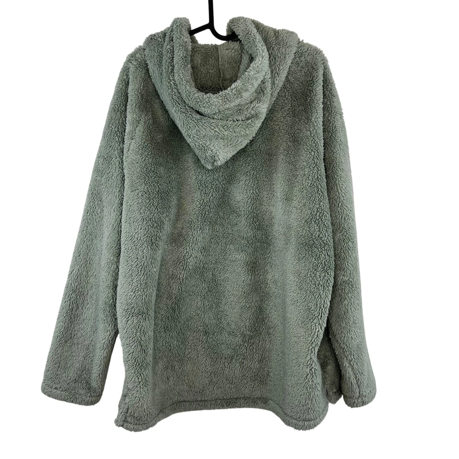 UNDERCOVER Felpa con cappuccio ROSA Victoria's Secret Teddy Sherpa quarto zip verde salvia taglia large