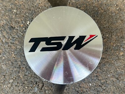 TSW WHEELS CUSTOM WHEEL CENTER CAP MACHINED FINISH BLACK LOGO # PC-G18