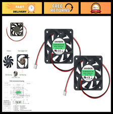 2-Pack 60mm x 15mm DC 12V Brushless Cooling Fans, Dual Ball Bearing, Quiet Eff