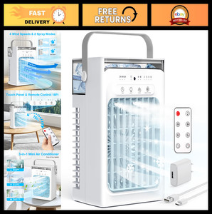 3-in-1 Portable Air Conditioner Mini AC Unit with Remote, 4 Speeds, 2 Mist Modes