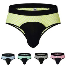 Low Waist Breathable Mesh Men's Underwear with Comfortable Pouch Support Briefs