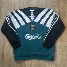 Adidas Liverpool 95/96 Taglia L Felpa Crew Carlsberg KA8098 Verde Ricco Nero