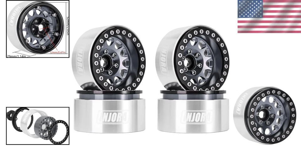 1.9 Beadlock Wheel Rim for RC Crawler Axial 90046 - Image 2 of 4