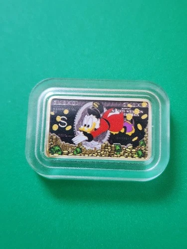 Scrooge McDuck Black Gold $100 - 1/10 troy oz .999 Fine Pure SILVER Mini Art Bar